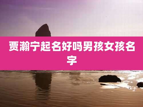 贾瀚宁起名好吗男孩女孩名字