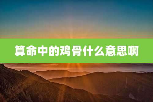 算命中的鸡骨什么意思啊