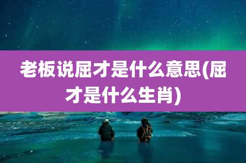 老板说屈才是什么意思(屈才是什么生肖)
