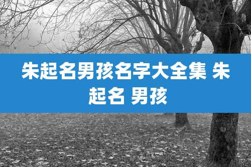 朱起名男孩名字大全集 朱 起名 男孩
