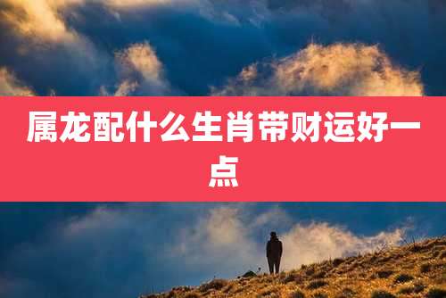 属龙配什么生肖带财运好一点