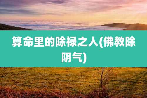 算命里的除禄之人(佛教除阴气)