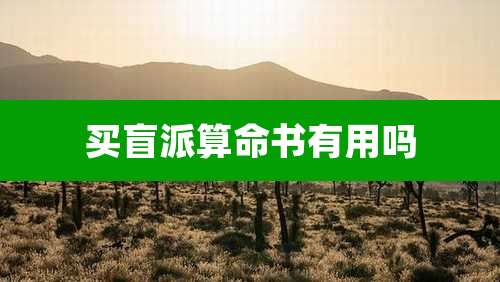 买盲派算命书有用吗