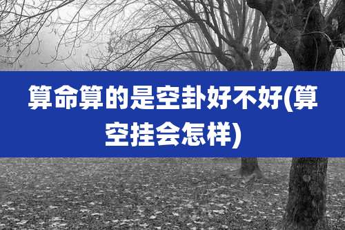 算命算的是空卦好不好(算空挂会怎样)