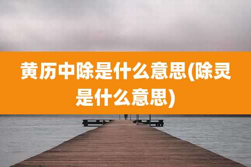 黄历中除是什么意思(除灵是什么意思)