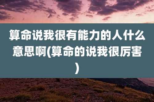 算命说我很有能力的人什么意思啊(算命的说我很厉害)