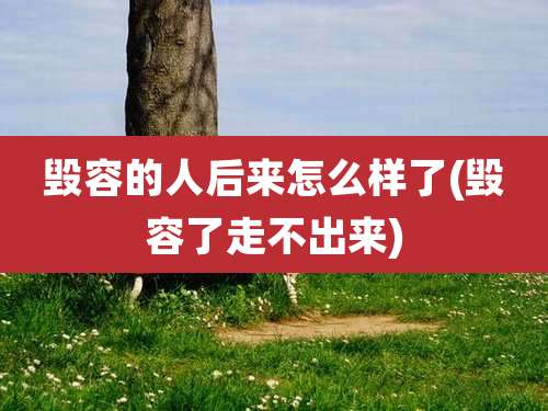 毁容的人后来怎么样了(毁容了走不出来)