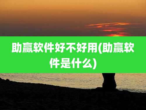 助赢软件好不好用(助赢软件是什么)