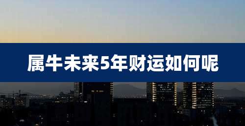 属牛未来5年财运如何呢