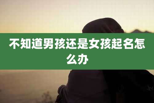 不知道男孩还是女孩起名怎么办