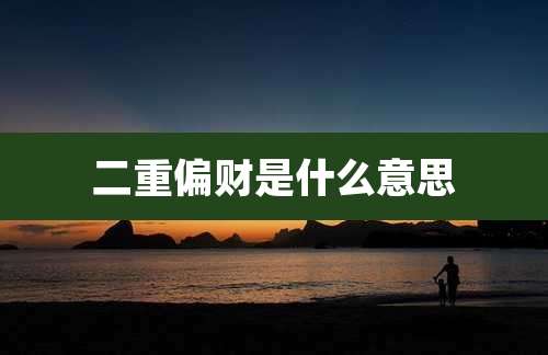 二重偏财是什么意思