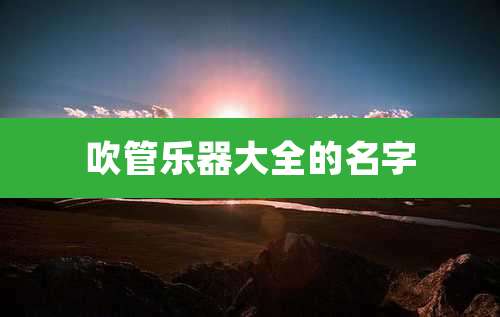 吹管乐器大全的名字