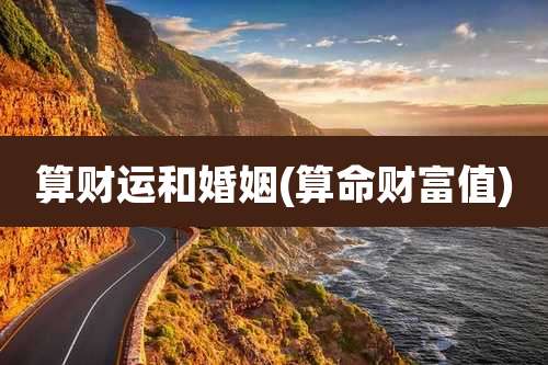 算财运和婚姻(算命财富值)