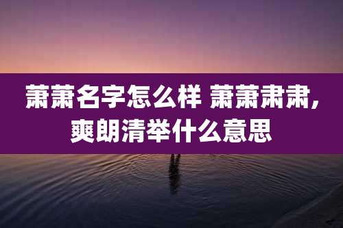 萧萧名字怎么样 萧萧肃肃,爽朗清举什么意思