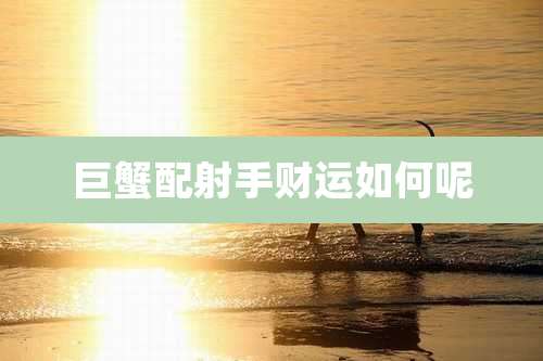 巨蟹配射手财运如何呢