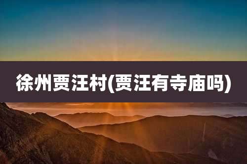 徐州贾汪村(贾汪有寺庙吗)