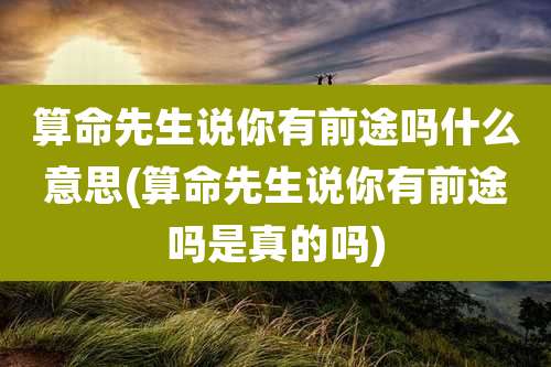 算命先生说你有前途吗什么意思(算命先生说你有前途吗是真的吗)