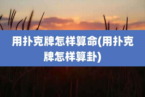 用扑克牌怎样算命(用扑克牌怎样算卦)