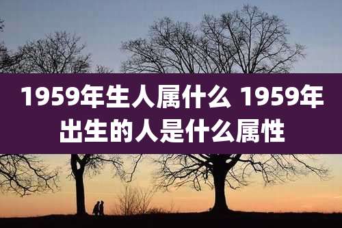 1959年生人属什么 1959年出生的人是什么属性