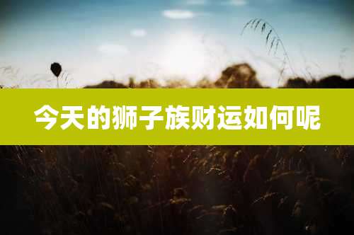 今天的狮子族财运如何呢