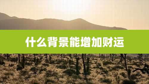 什么背景能增加财运