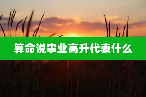 算命说事业高升代表什么