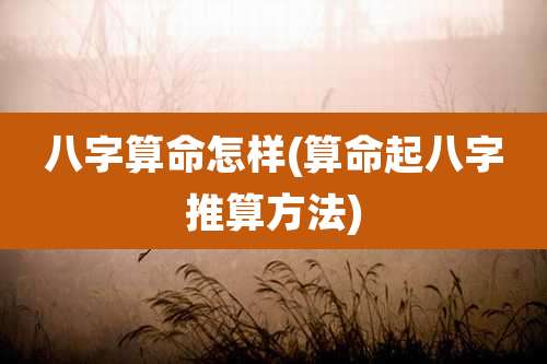 八字算命怎样(算命起八字推算方法)