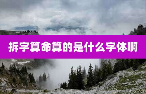 拆字算命算的是什么字体啊