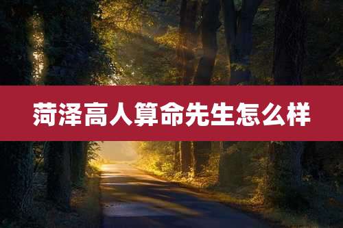 菏泽高人算命先生怎么样