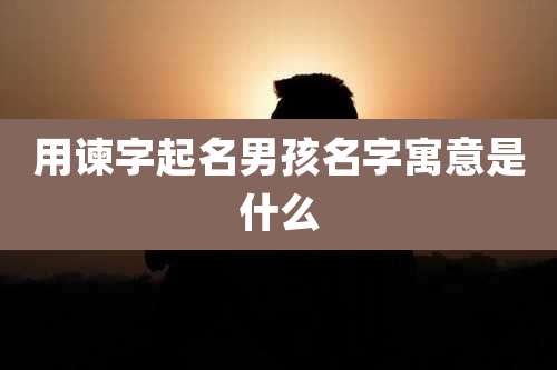 用谏字起名男孩名字寓意是什么
