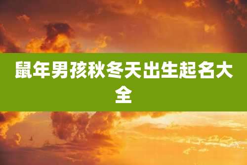 鼠年男孩秋冬天出生起名大全