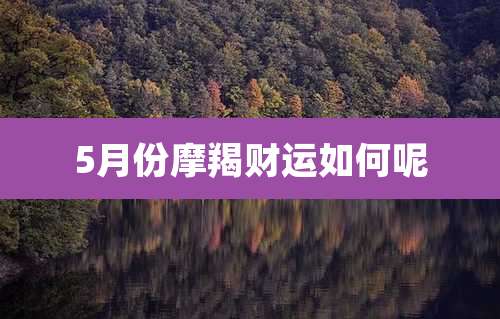 5月份摩羯财运如何呢