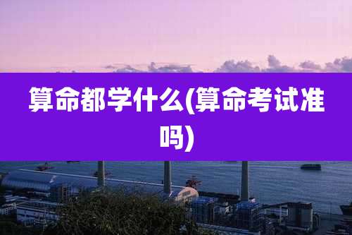 算命都学什么(算命考试准吗)