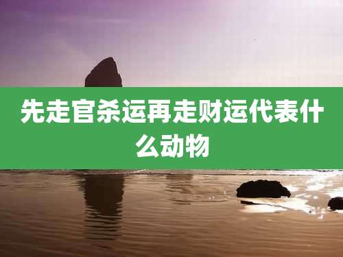 先走官杀运再走财运代表什么动物