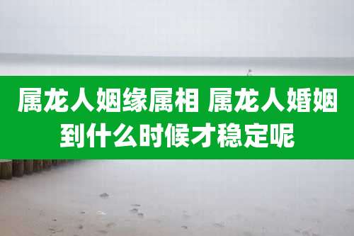 属龙人姻缘属相 属龙人婚姻到什么时候才稳定呢