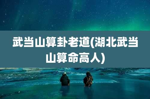 武当山算卦老道(湖北武当山算命高人)