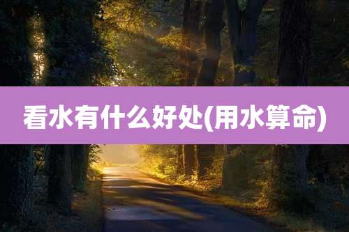 看水有什么好处(用水算命)