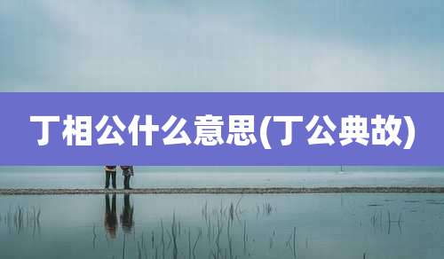 丁相公什么意思(丁公典故)