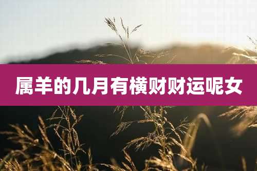 属羊的几月有横财财运呢女