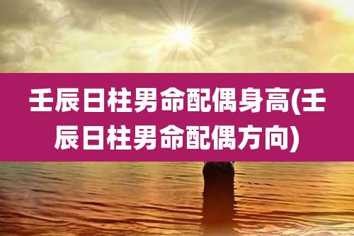 壬辰日柱男命配偶身高(壬辰日柱男命配偶方向)