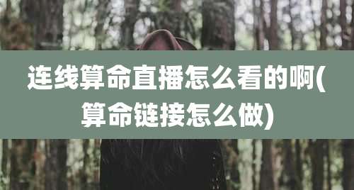 连线算命直播怎么看的啊(算命链接怎么做)