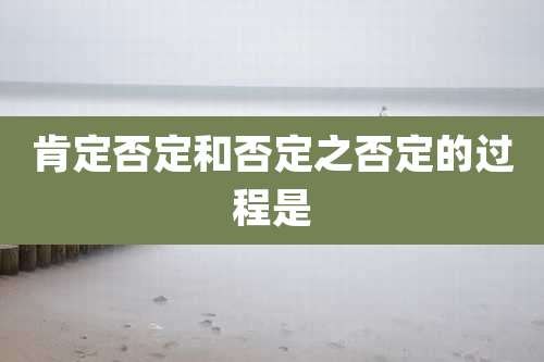 肯定否定和否定之否定的过程是