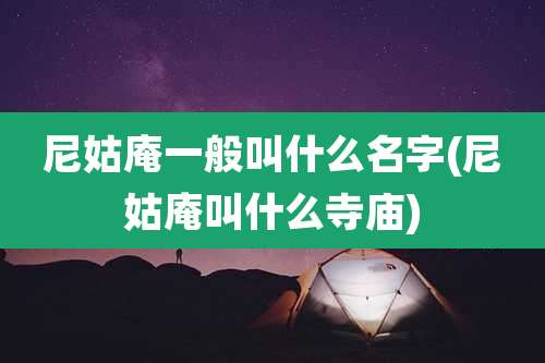尼姑庵一般叫什么名字(尼姑庵叫什么寺庙)