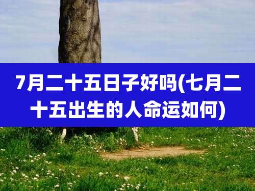 7月二十五日子好吗(七月二十五出生的人命运如何)