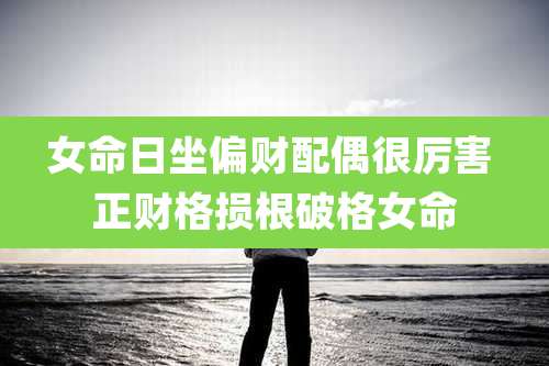 女命日坐偏财配偶很厉害 正财格损根破格女命