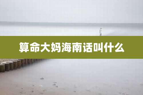 算命大妈海南话叫什么