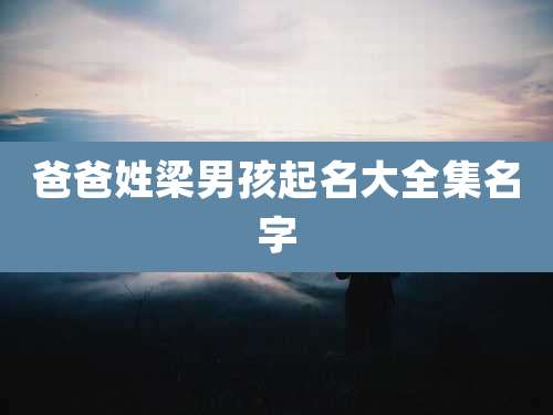 爸爸姓梁男孩起名大全集名字