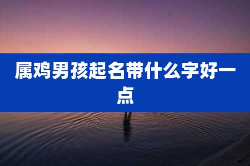属鸡男孩起名带什么字好一点