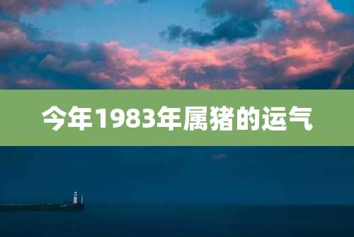 今年1983年属猪的运气