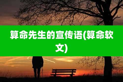算命先生的宣传语(算命软文)
